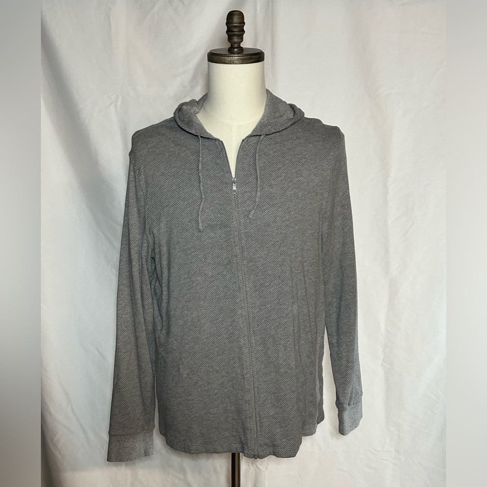 Vince • Men’s Grey Lightweight Double Layer Zip Up Hoodie • Sz Lg